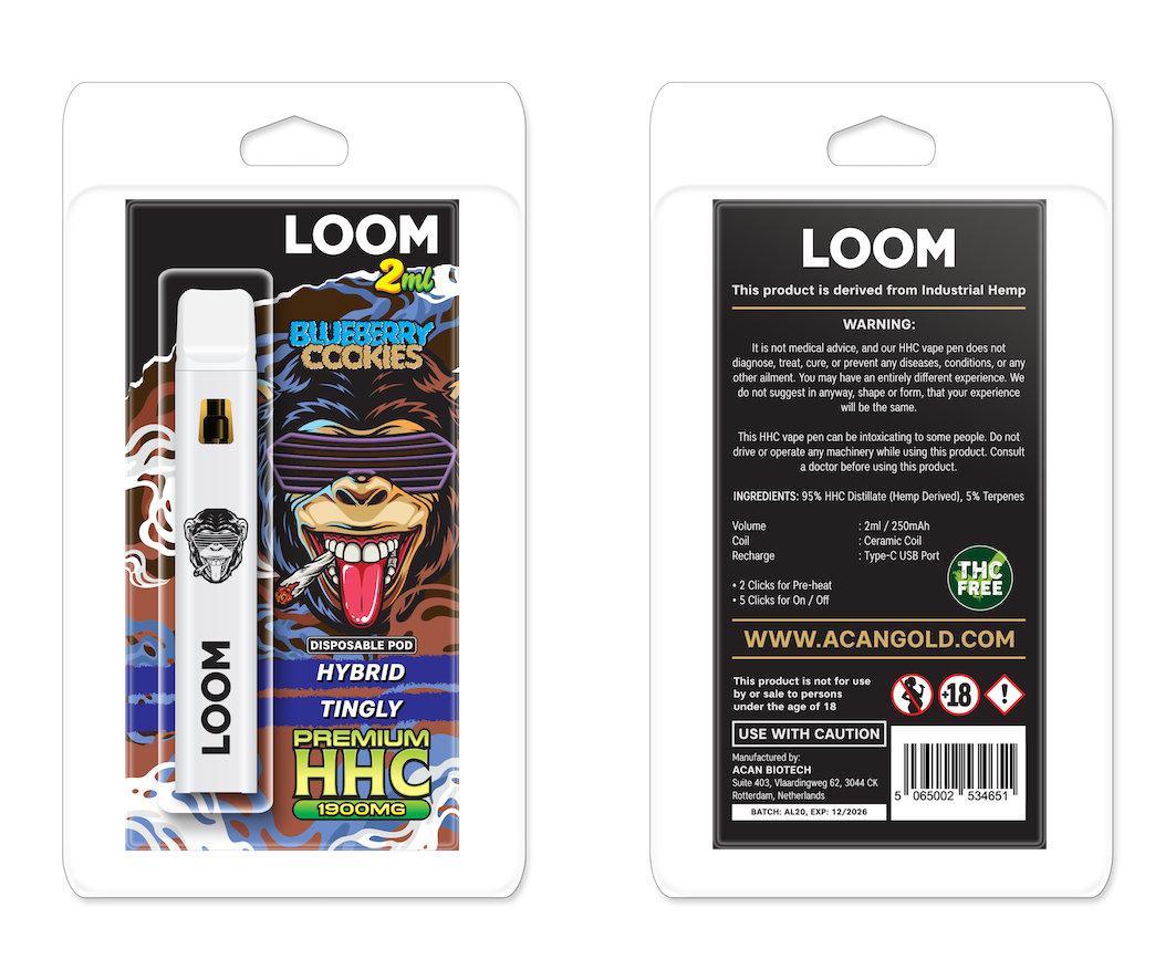 LOOM HHC Blueberry Cookies 1900mg 2 ml Vape – HHC vape