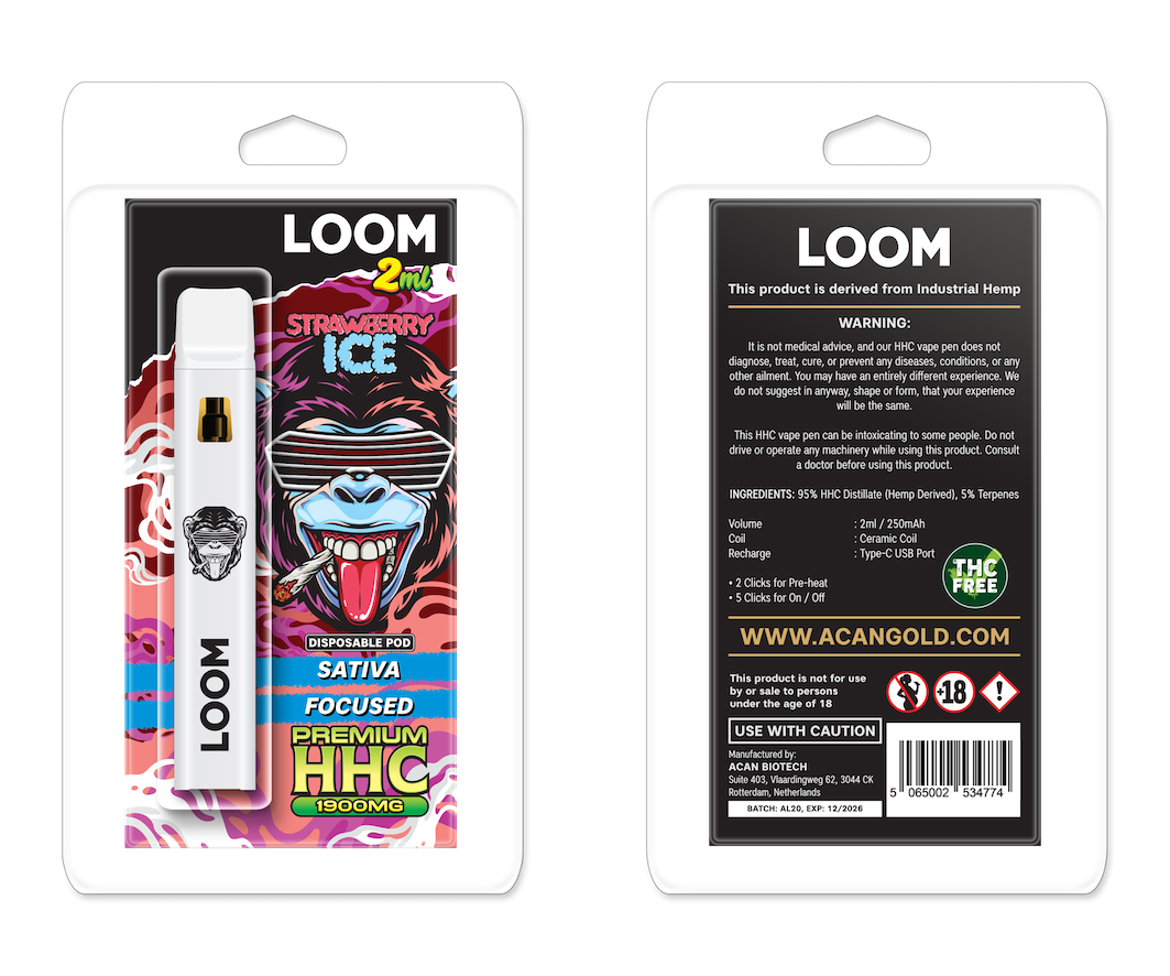LOOM HHC Strawberry Ice 1900mg 2 ml Vape – HHC vape