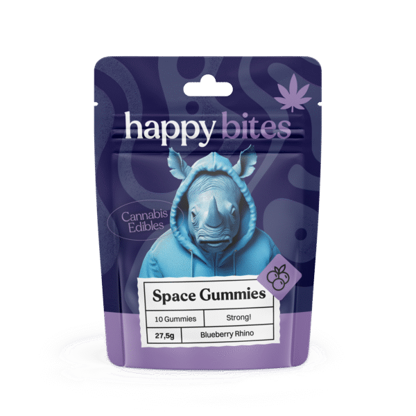 Happy Bites HHC Gummies – Blueberry Rhino (10 pcs x 25mg = 250mg) – Happy Bites HHC